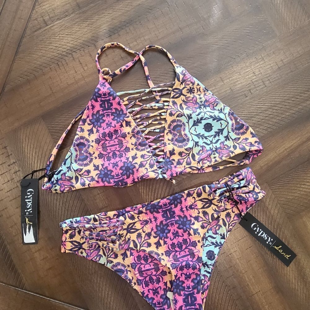 Gypsy 05 Bikini Floral and Paisley Small Strappy NWT